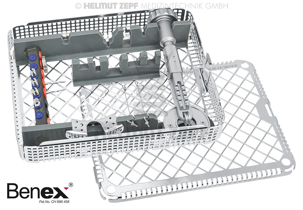 Benex II Basic Set dental extraction kit by Dr. Syfrig in ZEPFcare washbasket, Helmut Zepf No. 12.303.00