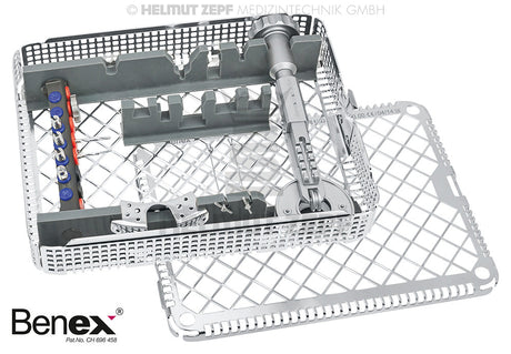 Benex II Basic Set dental extraction kit by Dr. Syfrig in ZEPFcare washbasket, Helmut Zepf No. 12.303.00