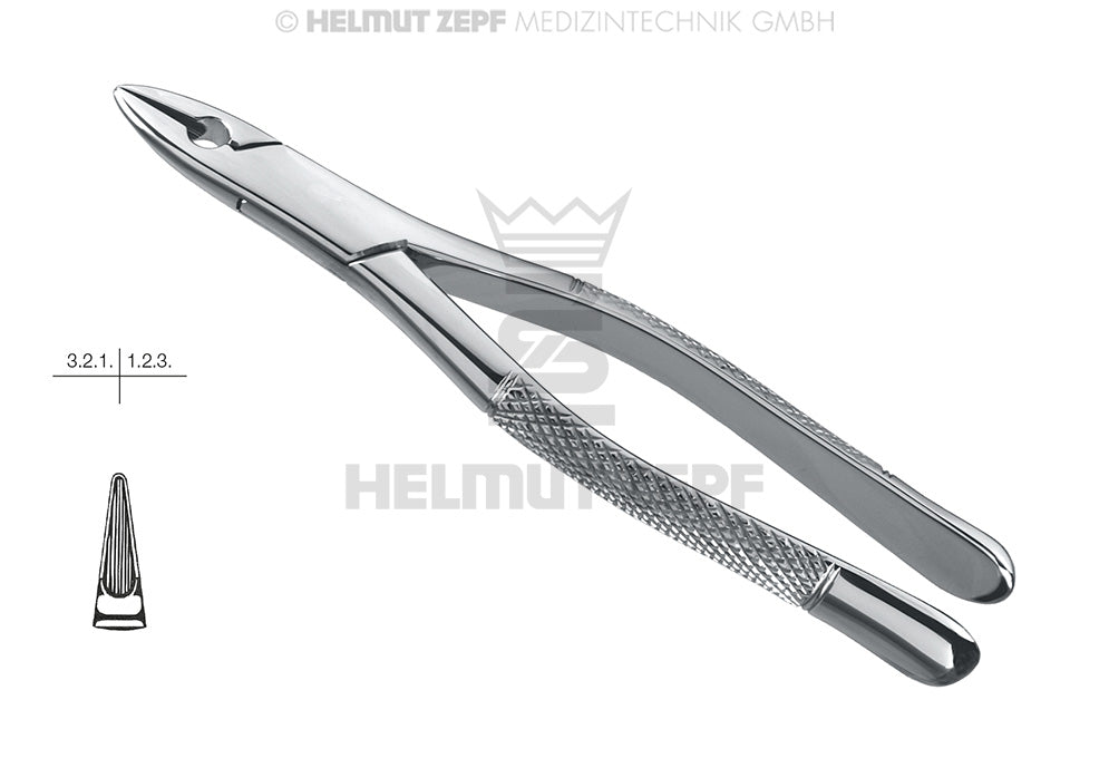 Helmut Zepf upper centrals canines extraction forceps #1 American Pattern Standard 14.001.00