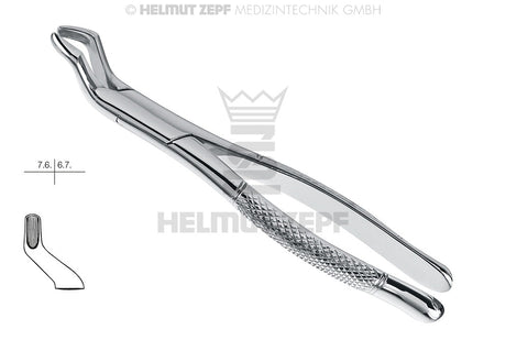 Helmut Zepf upper molar extraction forceps American pattern #10-S, dental tool for teeth 7.6 & 6.7