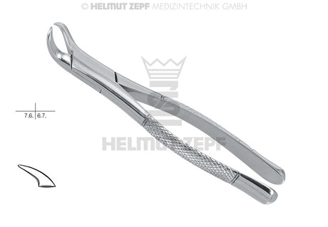 extraction forceps lower molars American pattern #23 by Helmut Zepf, stainless steel dental tool No. 14.023.00