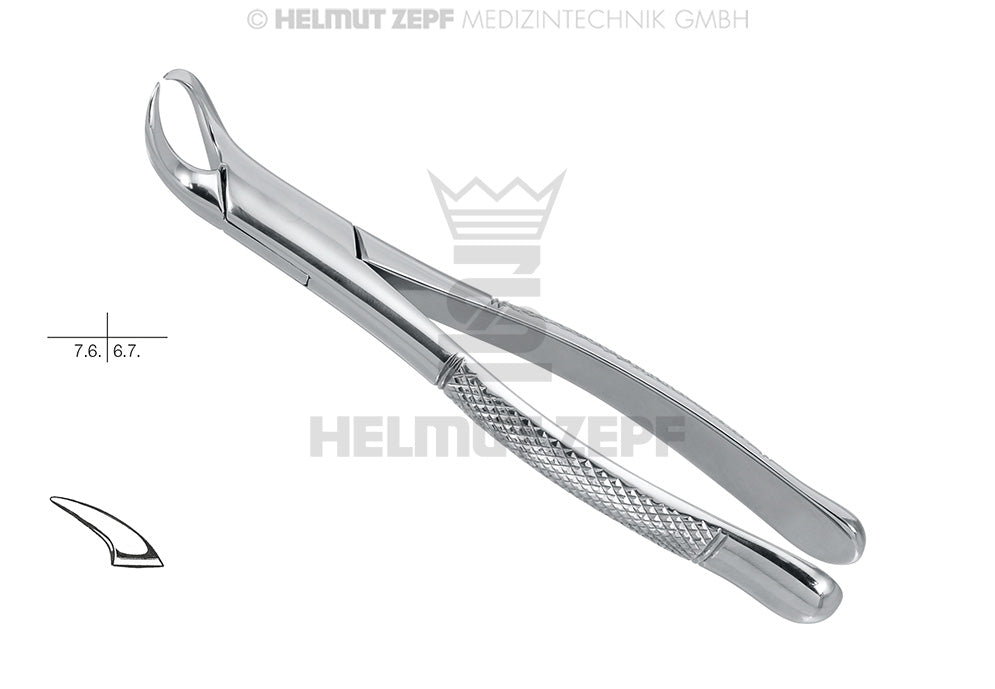 Helmut Zepf extraction forceps lower molars american pattern #23, stainless steel dental instrument No. 14.023.50