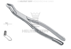 Helmut Zepf #53-R upper molar extraction forceps right side, American Pattern, stainless steel dental instrument