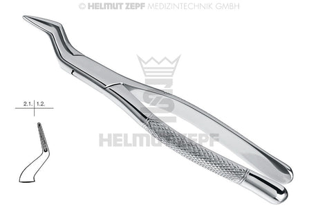 upper incisor extraction forceps American pattern #64 by Helmut Zepf, stainless steel dental tool for upper roots