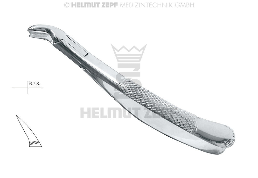Helmut Zepf american pattern extraction forceps #90 serrated grips No. 14.090.00 dental instrument