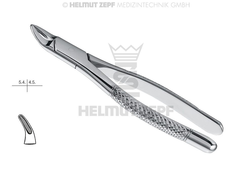 Helmut Zepf #101 deciduous teeth extraction forceps, Hull American Pattern, stainless steel dental tool