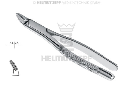 Helmut Zepf #101 deciduous teeth extraction forceps, Hull American Pattern, stainless steel dental tool