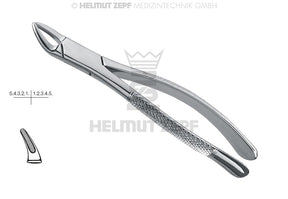 Cryer American Pattern #150 extraction forceps for upper incisors, premolars and roots by Helmut Zepf No.14.150.00