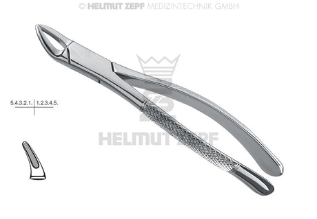 Cryer American Pattern #150 extraction forceps for upper incisors, premolars and roots by Helmut Zepf No.14.150.00