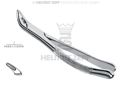 Cryer #151 extraction forceps lower incisors premolars and roots, American Pattern by Helmut Zepf No. 14.151.00