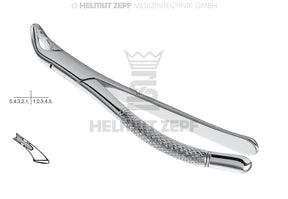 Helmut Zepf #151-AS pediatric extraction forceps lower teeth, American Pattern, stainless steel dental instrument for children