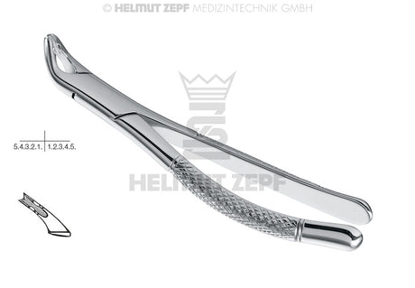 Helmut Zepf #151-AS pediatric extraction forceps lower teeth, American Pattern, stainless steel dental instrument for children