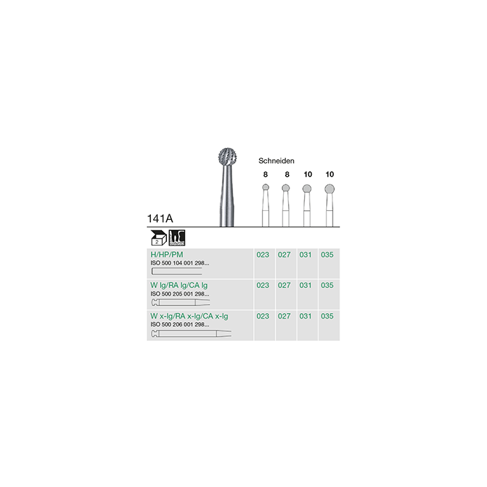 Busch 141A 027 HP SURGERY ROUND CARBIDE - (Pack of 2) Bur Made in Germany
