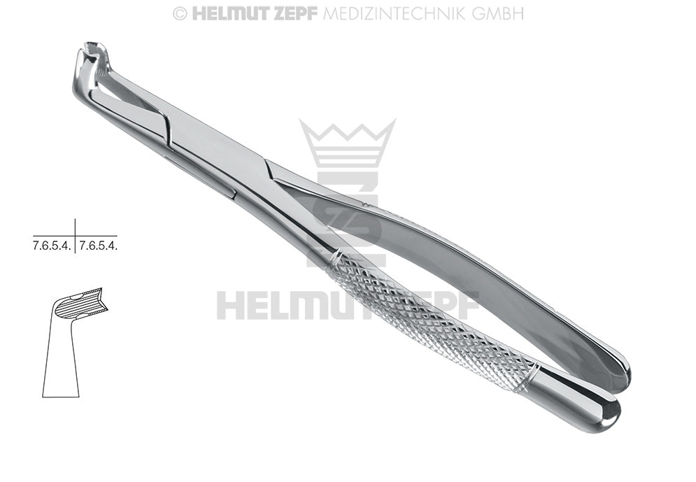 Helmut Zepf #222-AS lower third molar extraction forceps, American Pattern, stainless steel dental instrument No. 14.222.11