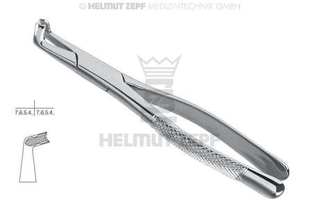 Helmut Zepf #222-AS lower third molar extraction forceps, American Pattern, stainless steel dental instrument No. 14.222.11