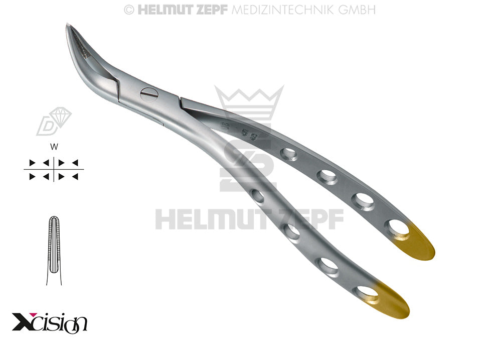 Helmut Zepf Witzel diamond coated root extraction forceps, universal roots, Xcision-Line, splinter extraction tool No. 14.700.01Z