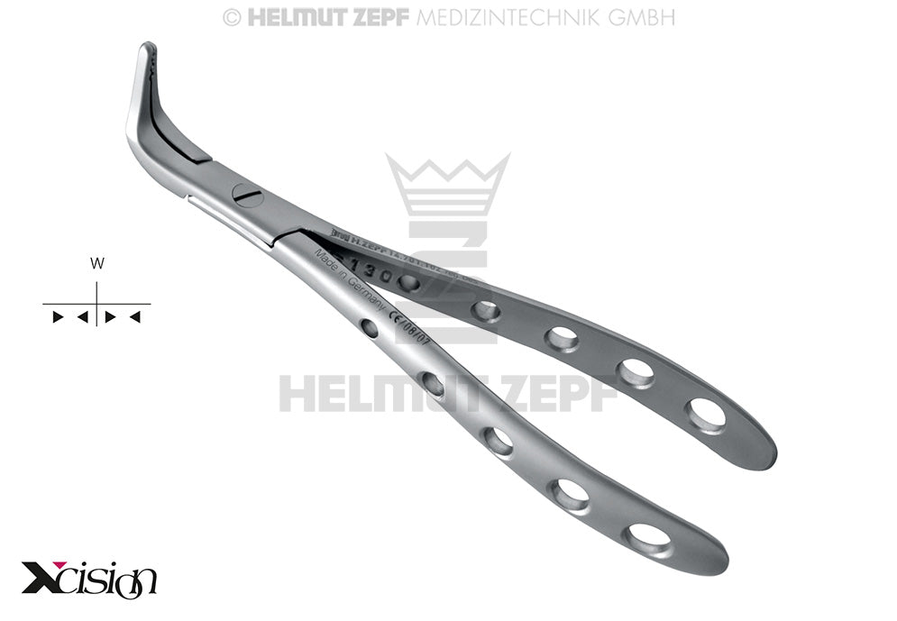 Helmut Zepf lower jaw root extraction forceps No. 14.701.10Z Xcision-Line root splinter sequester dental instrument