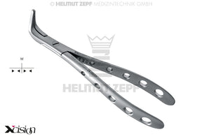 Helmut Zepf lower jaw root extraction forceps No. 14.701.10Z Xcision-Line root splinter sequester dental instrument