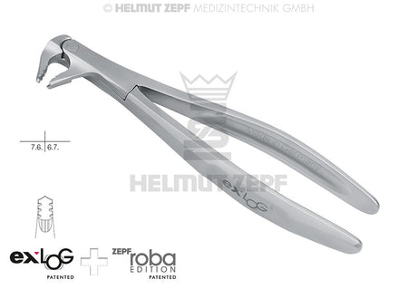 Helmut Zepf exLOG #22 extraction forceps deep parallel grip special beaks dental tool No. 15.222.00
