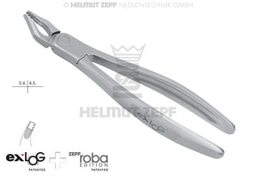 Helmut Zepf exLOG #35M upper premolar extraction forceps deep parallel grip Roba-Edition by Dr. Beck No.15.235.08