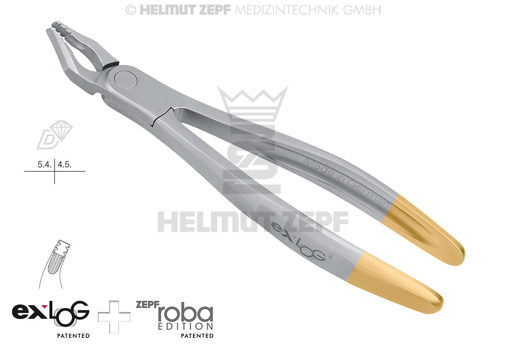 Helmut Zepf exLOG #35M upper premolar extraction forceps diamond coated jaws Roba Edition Dr. Beck