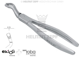Helmut Zepf exLOG #67A upper wisdom teeth extraction forceps with special beaks for deep and parallel grip