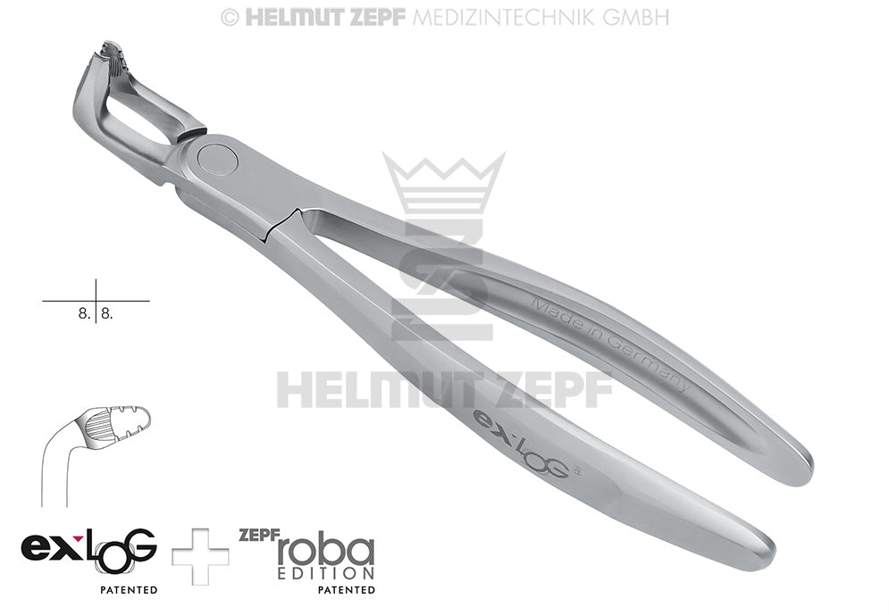 Helmut Zepf exLOG #79A lower wisdom teeth extraction forceps with special beaks for deep and parallel grip No. 15.279.90