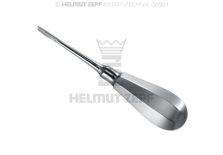 Helmut Zepf root elevator dental instrument 4mm, Bein Round Handle #2, No. 17.001.02 stainless steel