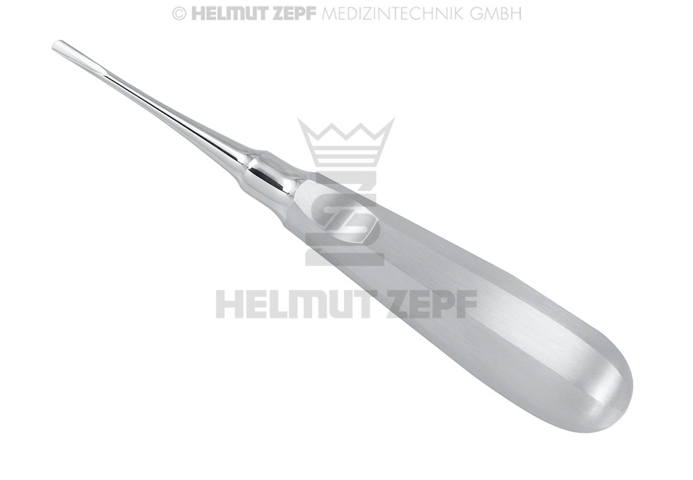 Root elevator for axial luxation 3mm straight with #1 standard handle thumb rest Helmut Zepf 17.006.01