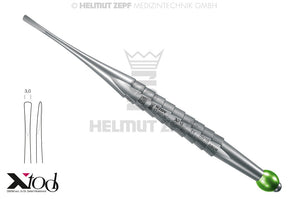 Root Tip Elevator X-Luxa-Tool-6 Straight 3.0mm Green ID Ball by Helmut Zepf, Made in Germany