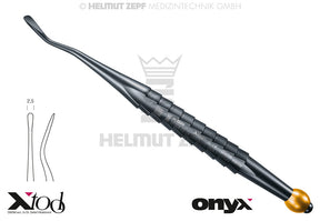 Root Tip Elevator #77L Distal 4.5mm Onyx Coating Yellow X-Tool Handle by Helmut Zepf