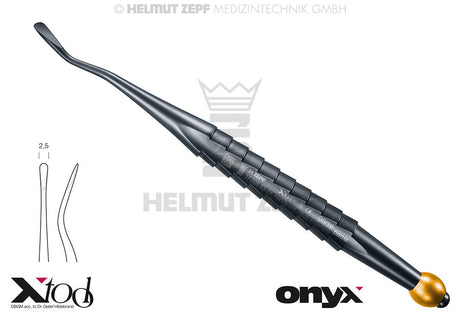 Root Tip Elevator #77L Distal 4.5mm Onyx Coating Yellow X-Tool Handle by Helmut Zepf