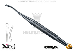 Root Tip Elevator Mesial #77Lr 4.5mm Onyx Coating Yellow X-Toll Handle by Helmut Zepf No.17.008.04TI