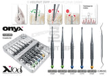 Root Tip Elevator Onyx Coating Set by Helmut Zepf, Approximal Mesial #77Lr 4.5mm Yellow X-Toll Handle
