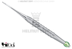 Helmut Zepf Root Tip Elevator H-Tool #1 Straight 2.5mm Green Metallic ID Ball dental instrument No.17.009.01