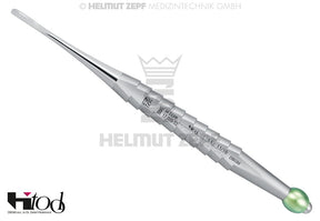 Root Tip Elevator H-Tool #2 Straight 3.5mm Green Metallic ID Ball by Helmut Zepf 17.009.02