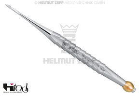 Root Tip Elevator H-Tool #5 Straight 3.0mm Yellow Metallic ID Ball by Helmut Zepf 17.009.05