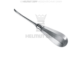 Gärtner root elevator interdental dental instrument, Ø 4.5x125mm, Bien Handle, Flat Angle #2, Helmut Zepf 17.014.02