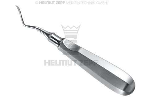 Heidbrink root tip elevator curved #2, 2.0mm working tip, standard thumb-rest handle by Helmut Zepf 17.052.02