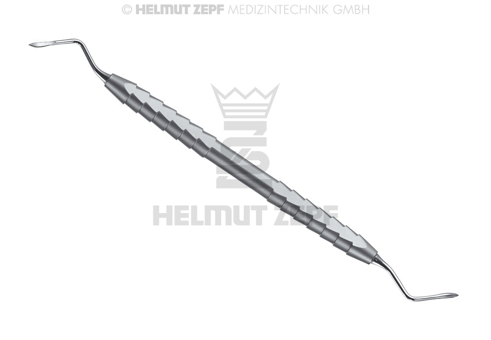 Root Tip Elevator Heidbrink #2 Serrated 2.0mm Double-Ended ZEPF Handle by Helmut Zepf 17.056.02