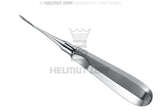 Helmut Zepf angled root elevator dental instrument, Root Tip Elevator #60 2mm flat thumb-rest handle 160mm