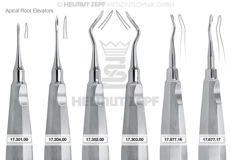 Root Tip Elevator #77 Serrated Distal by Helmut Zepf 17.677.17 for Wisdom Teeth Apical Root Elevators Set