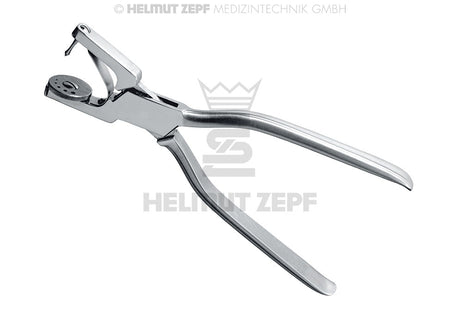 Ainsworth rubber dam punch forceps by Helmut Zepf No. 19.010.00, stainless steel dental instrument