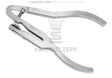 Ivory rubber dam punch forceps dental tool, stainless steel, 17cm, 6-hole punch disc, Helmut Zepf 19.015.00