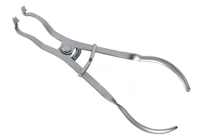 Helmut Zepf rubber dam forceps ivory twisted handle, 30mm jaw width, dental clamp placement tool No. 19.037.01