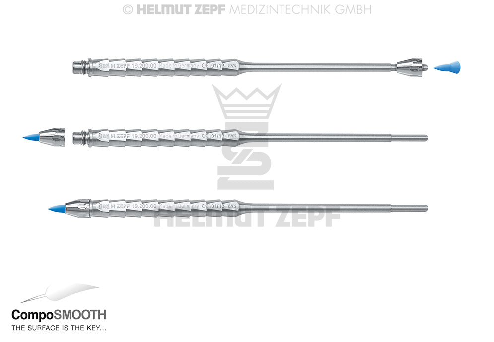CompoSmooth Composite Instrument brush holder by Helmut Zepf 19.200.00 with silicone inserts for composite placement