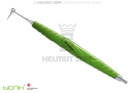 Denture Removal Tool Easy Lifter by Dr. Wietzorke, bIONIK Handle Yellow-Green, Helmut Zepf No. 19.265.08