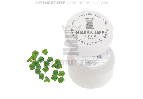 Crown Remover Instrument Replacement Set by Helmut Zepf with 40 plastic tips and Diatrac adhesive powder for Crown Tractor