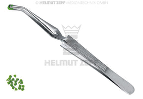 Orthodontic Plier Inlay Forceps by ZEPF Helmut Zepf No.19.274.60 with green plastic jaws 16cm