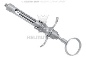 stainless harpoon aspiration cartridge syringe 18cm3 Imperial Thread Thumb Ring Handle by Helmut Zepf 19.700.03US